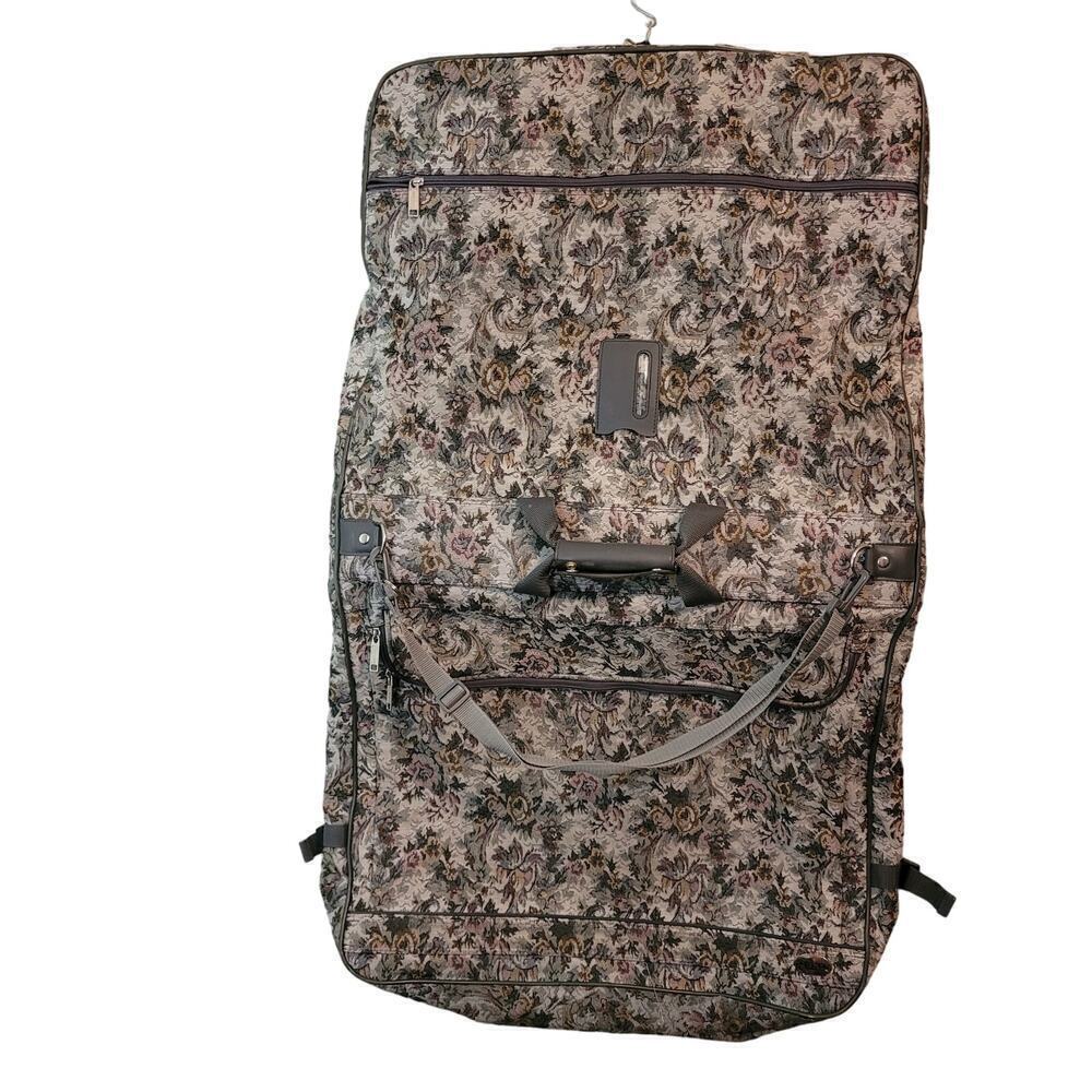 Vintage 1970s PIERRE CARDIN Tapestry Garment Suit Bag Luggage Carry On RARE Zip